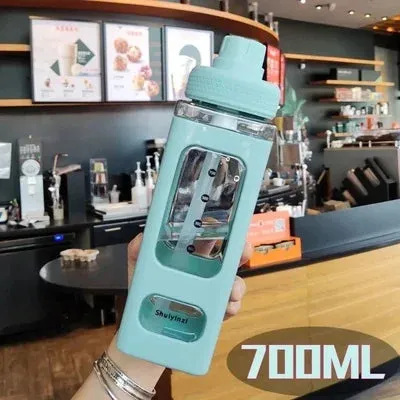 🌈 Kawaii Square Straw Bottle 🥤✨ Cute & Colorful Water Container for Adventures! 🏞️🎉