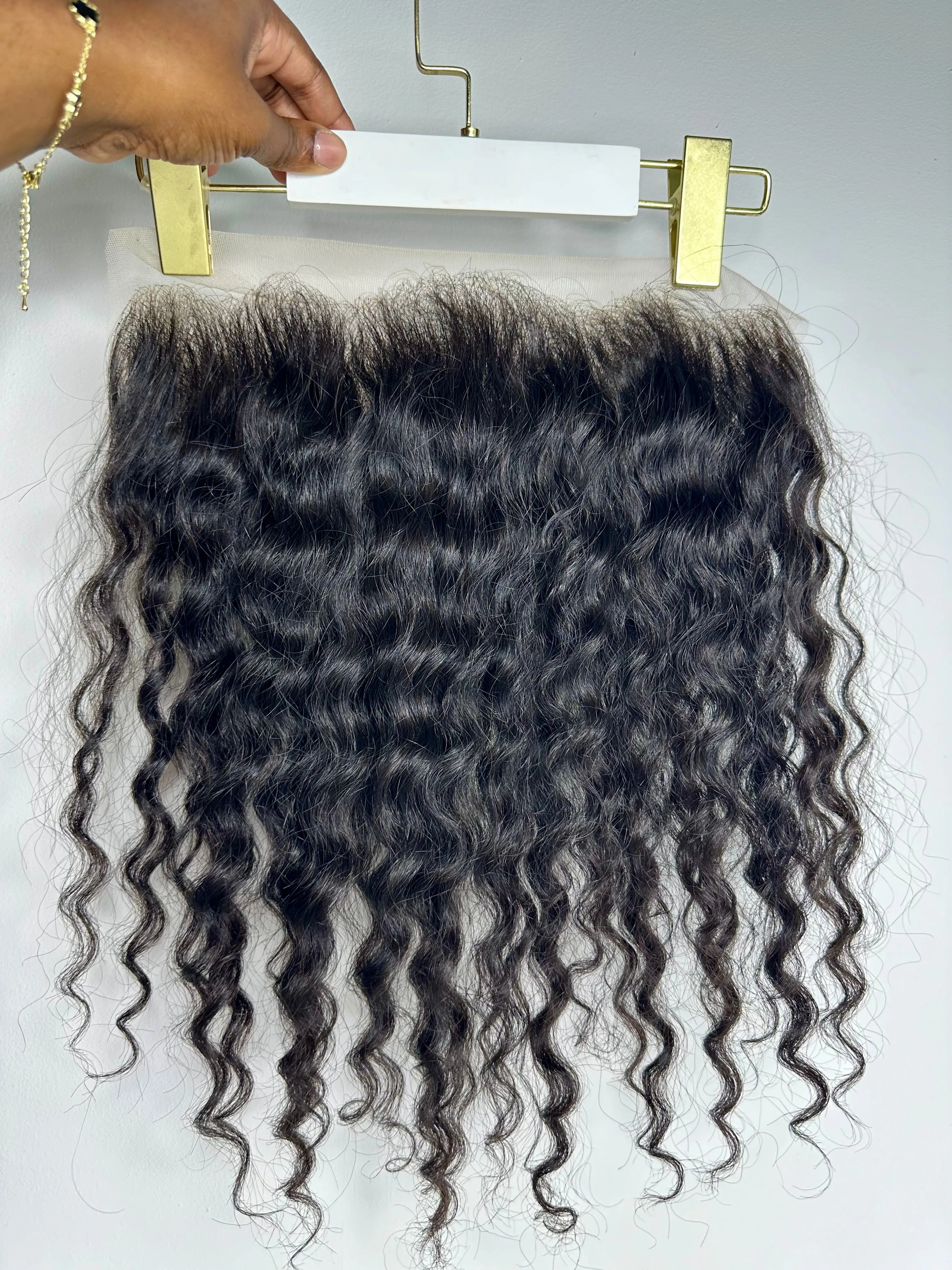 14" 13"x 6" LHS Cambodian Rich Wavy Curl Transparent Lace Frontal