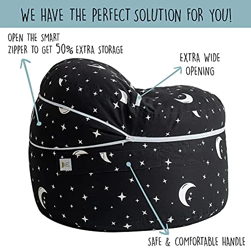 2 Sizes in 1 Large Bean Bag Stuffed Animal Storage