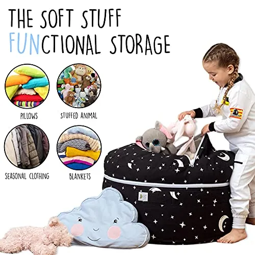 2 Sizes in 1 Large Bean Bag Stuffed Animal Storage