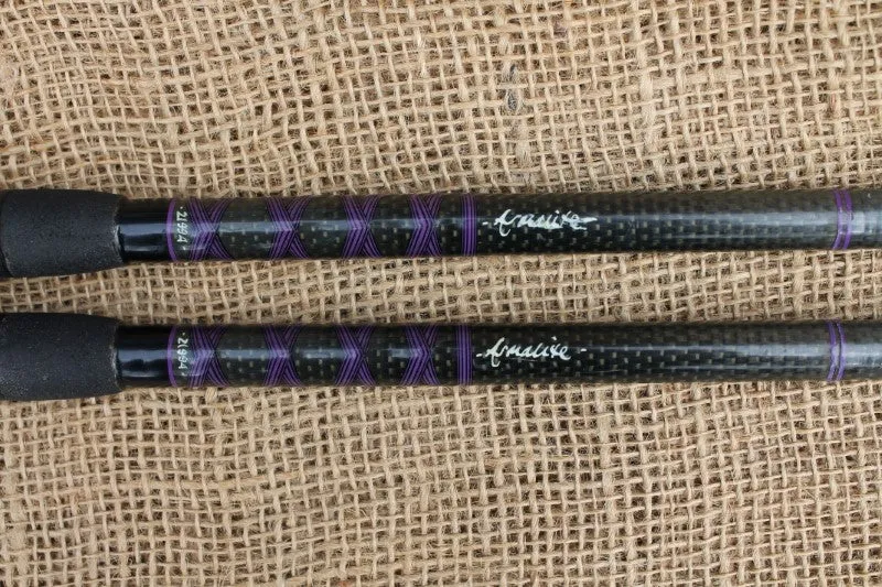 2 x Vic Gibson Custom Built Century Armalite Old School Carp Fishing Rods.