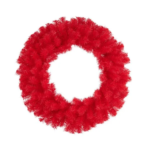 24" Dia Pine Wreath: Red - XX962324