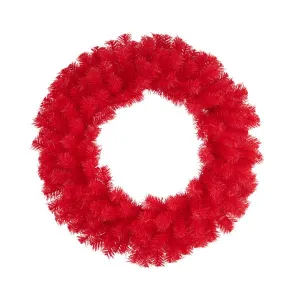 24" Dia Pine Wreath: Red - XX962324