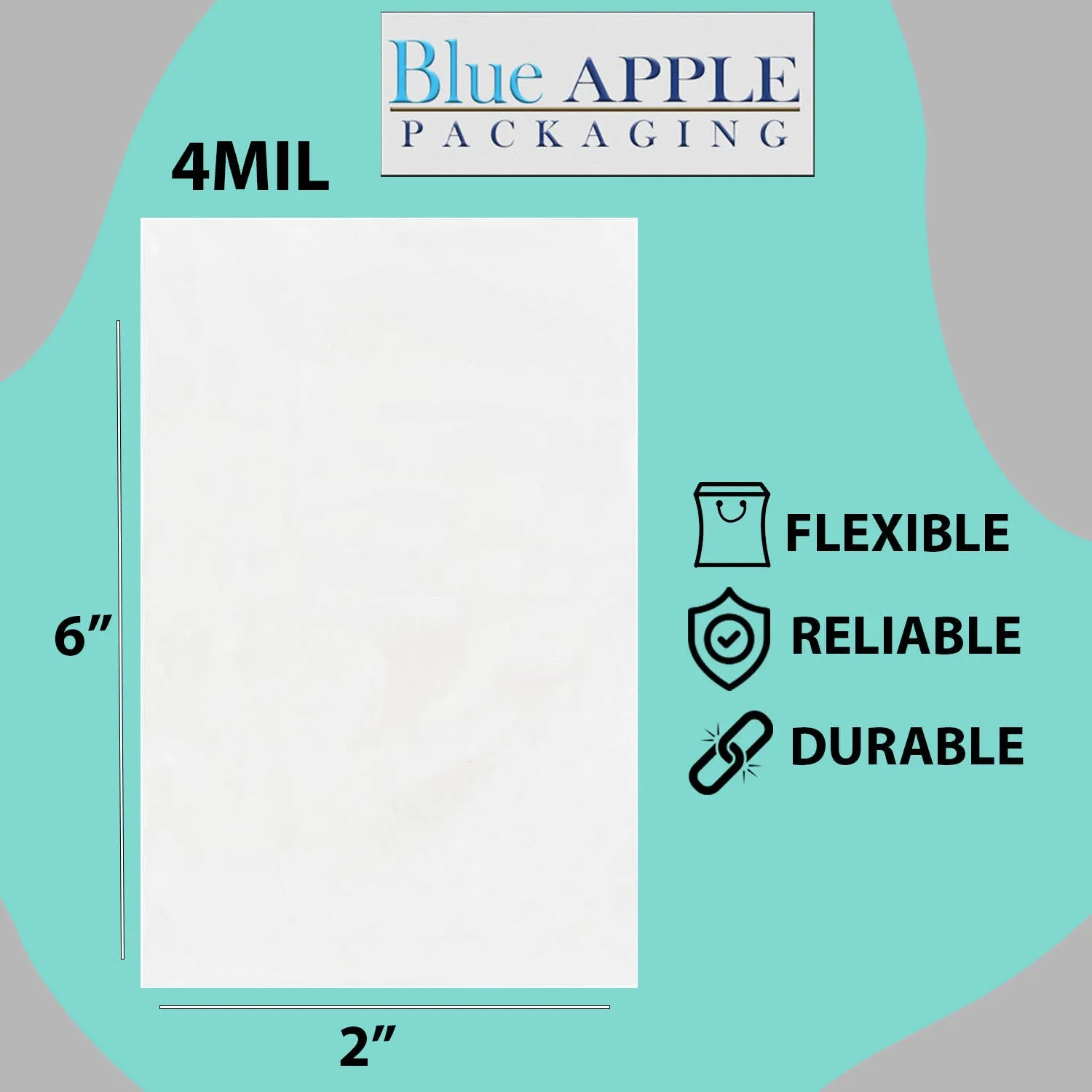 2X6 inches Clear Flat Poly Bags 4Mil Open Top (LDPE)
