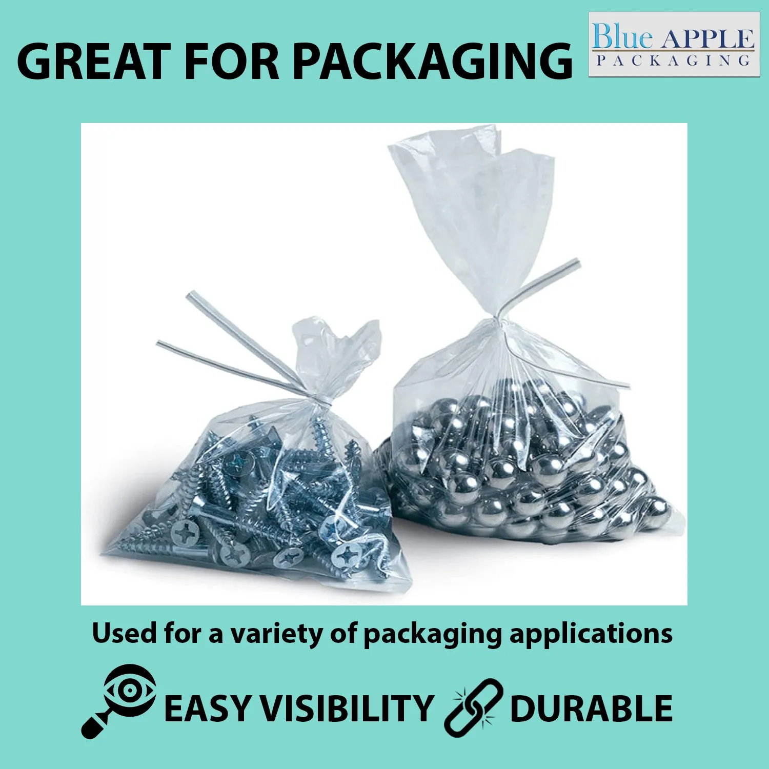 2X6 inches Clear Flat Poly Bags 4Mil Open Top (LDPE)