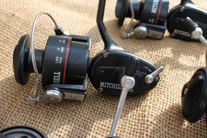 3 x Mitchell 300S Old School Carp Fishing Reels   Spare Spools.