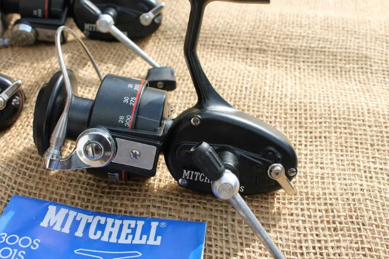 3 x Mitchell 300S Old School Carp Fishing Reels   Spare Spools.