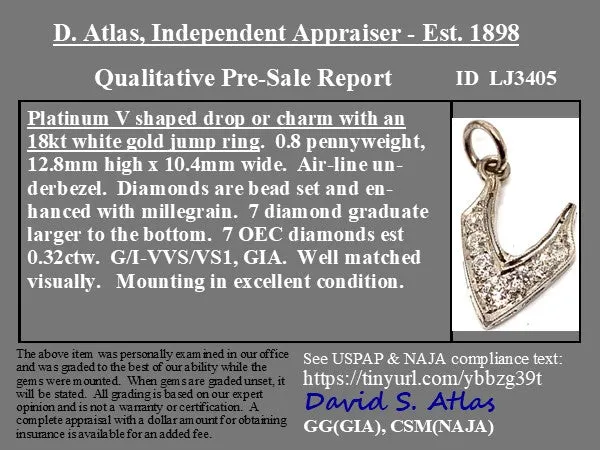 .32ctw Diamond V Charm/Pendant