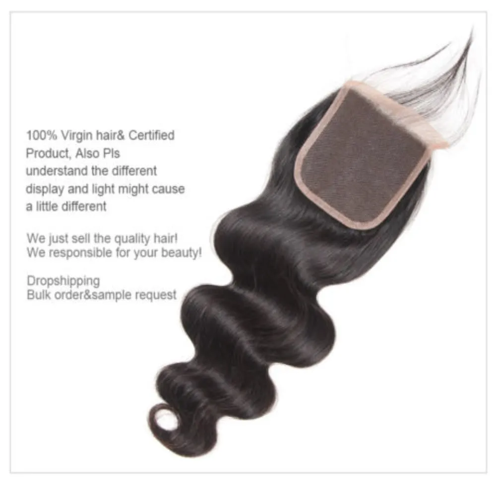 4X4 Body Wave Closure Free Part & Middle Part 100% Human Hair