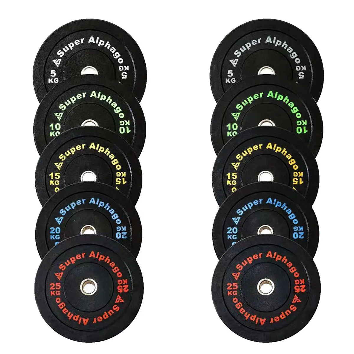 5/10/15/20/25kg*2 (150kg) Olympic Bumper Plates Set