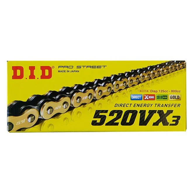 520VX3 x 110FB G&B X'Ring Solid Bush chain w/clip link DID (520VX3110G)