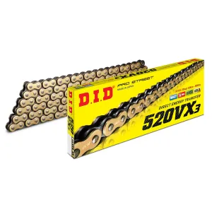 520VX3 x 112FB G&B X'Ring solid bush chain w/clip link DID (520VX3112G)