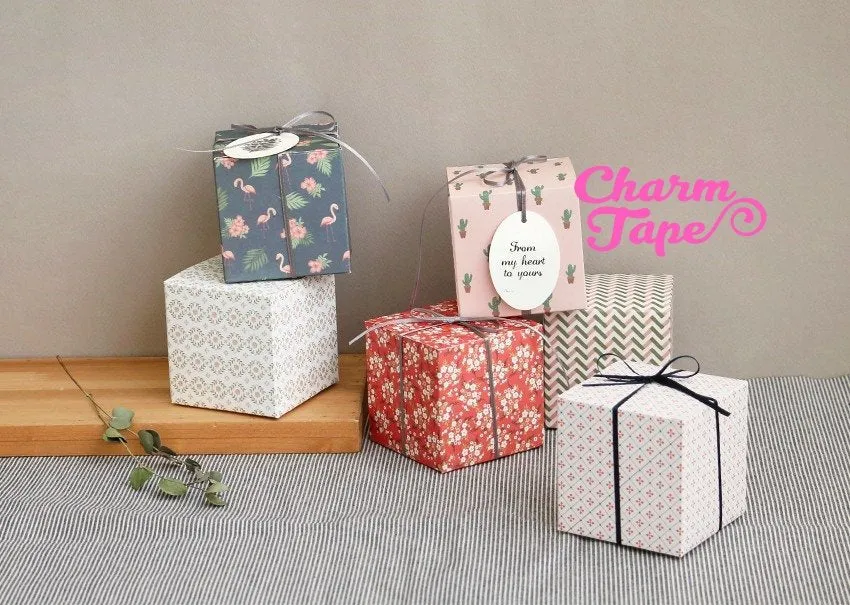 6pcs Gift Box, Square Boxes For Candy, Treat - Party Favors Bags 9x9 cm PB031