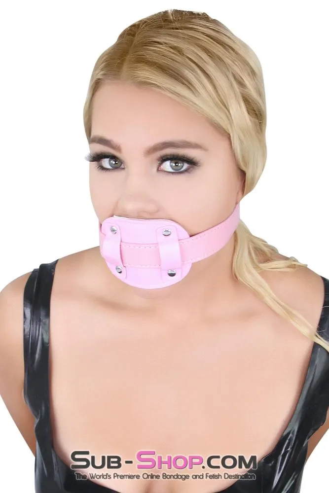 7046MQ      Locking Princess Pink Blowjob Trainer 2" Penis Gag