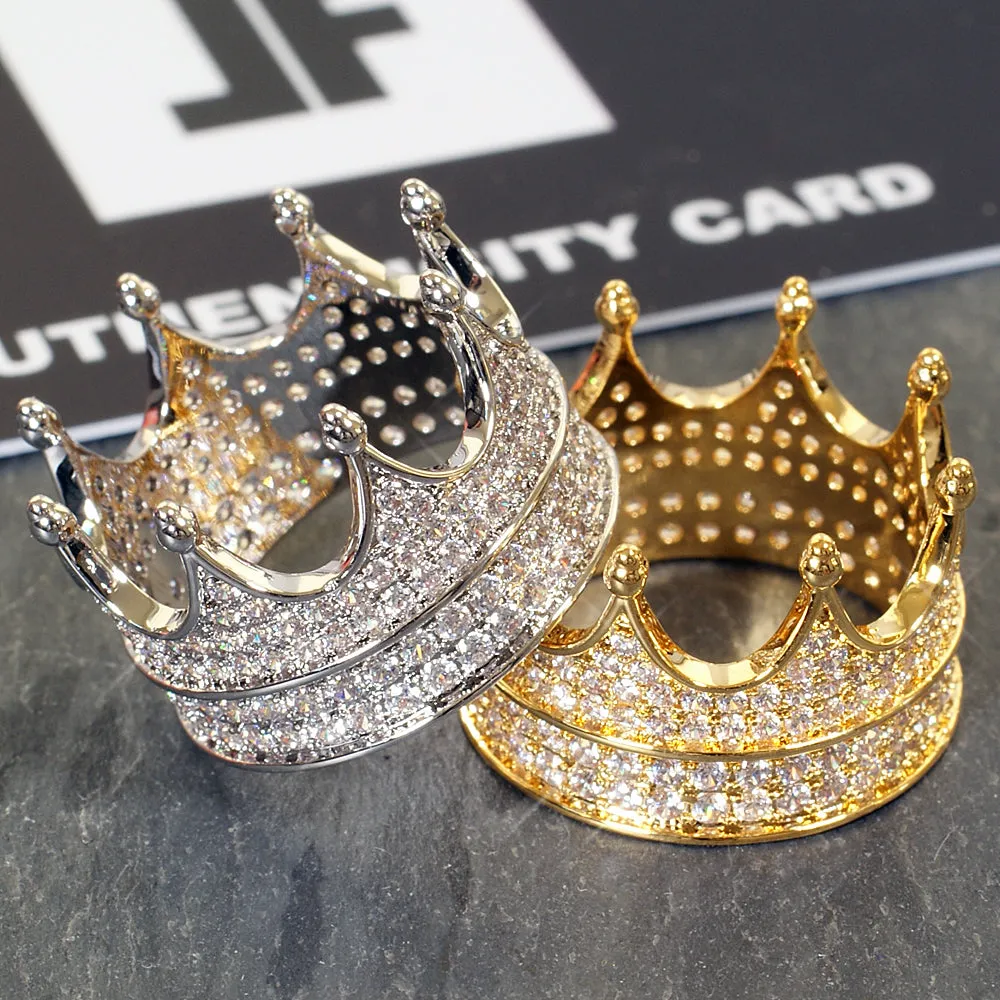 925 Sterling Silver 360 Iced Out Crown Ring