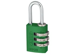 ABUS Mechanical 145/20 20Mm Aluminium Combination Padlock Green 46571