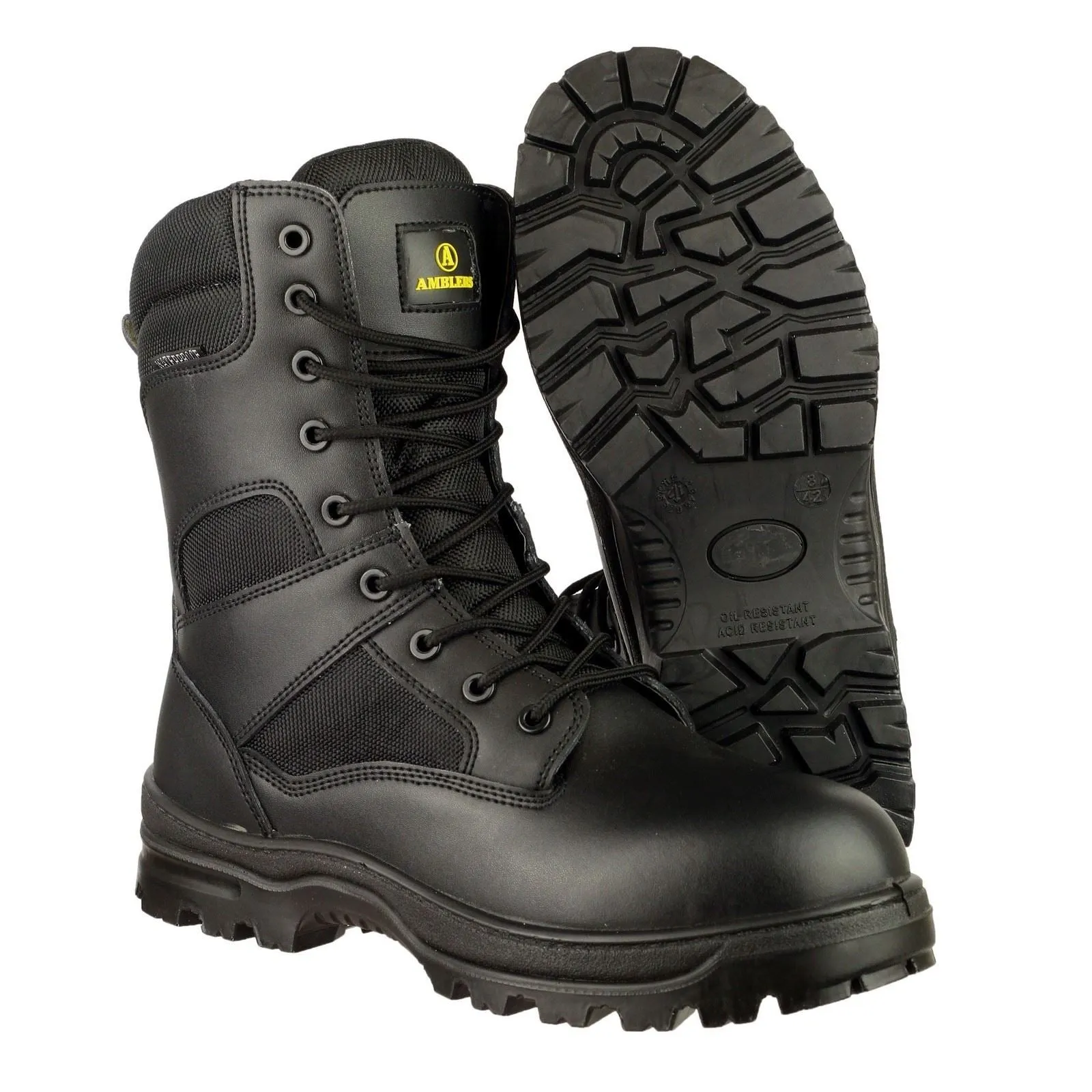 Amblers Men Boots - Combat Hi-Leg Metal Free Boot in Black, 4-14