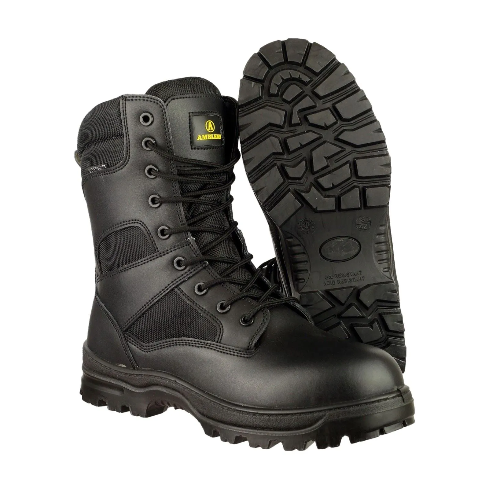 Amblers Men Boots - Combat Hi-Leg Metal Free Boot in Black, 4-14