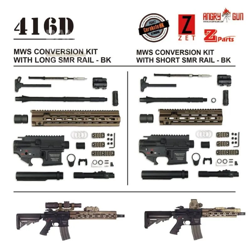 Angry Gun 416D MWS Conversion Kit With 10.5'' SMR RAIL - Black