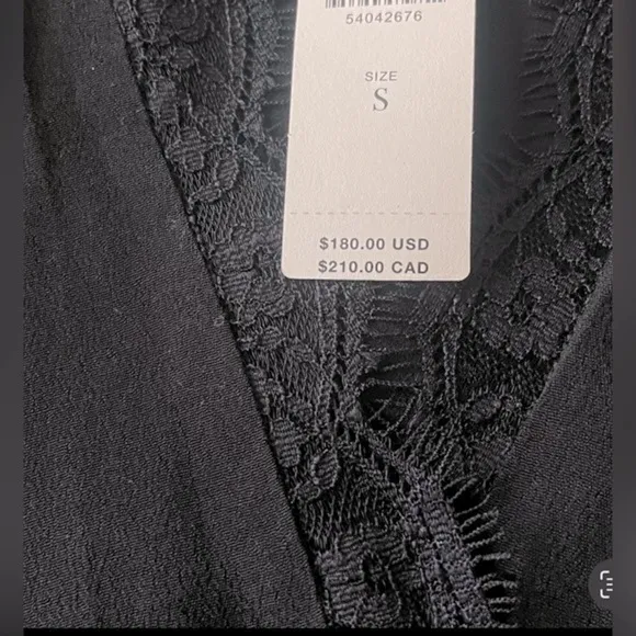 Anthropologie Angela Black Ruffle Wrap Dress Long Sleeve V Neck High Low Size S