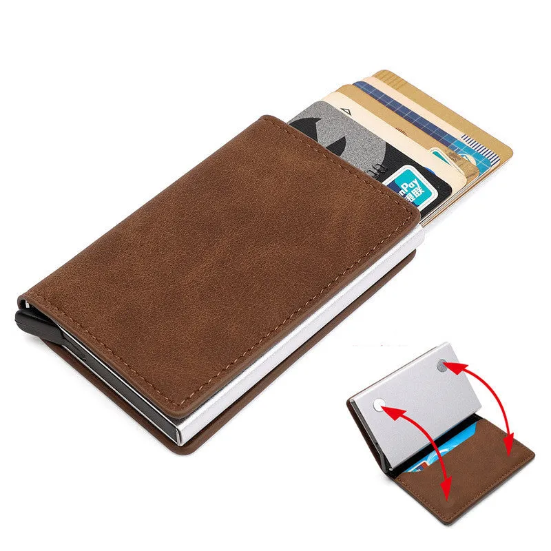 Anti-theft Swipe Men's Card Holder Multi-card Slot Credit Card Box