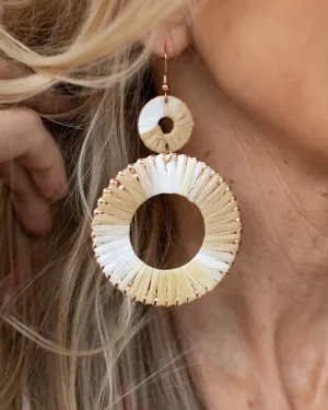 ARABELLA RAFFIA HOOP EARRINGS - 2 COLORS