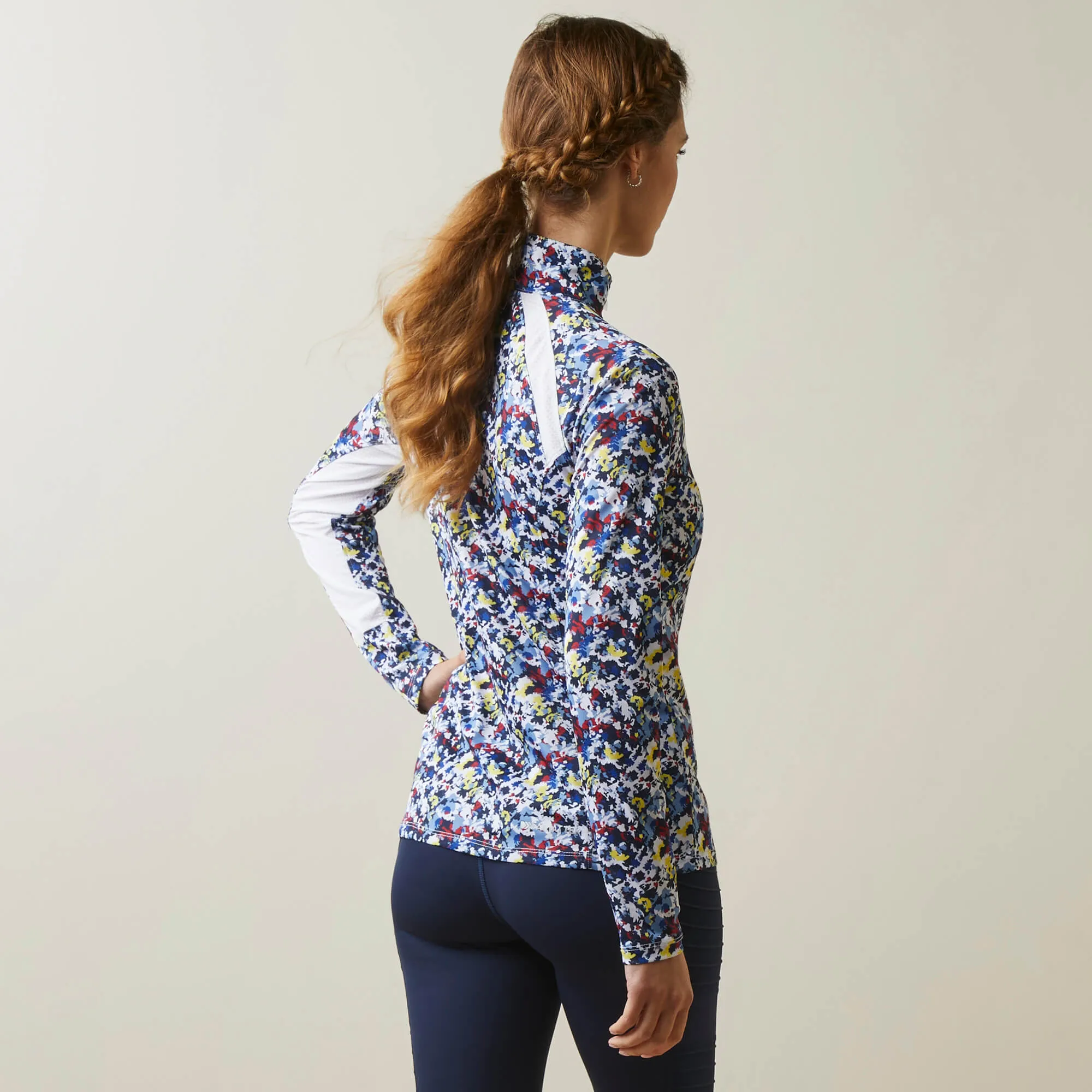 Ariat Sunstopper 2.0 1/4 Zip Ladies  Blue Cameo Floral