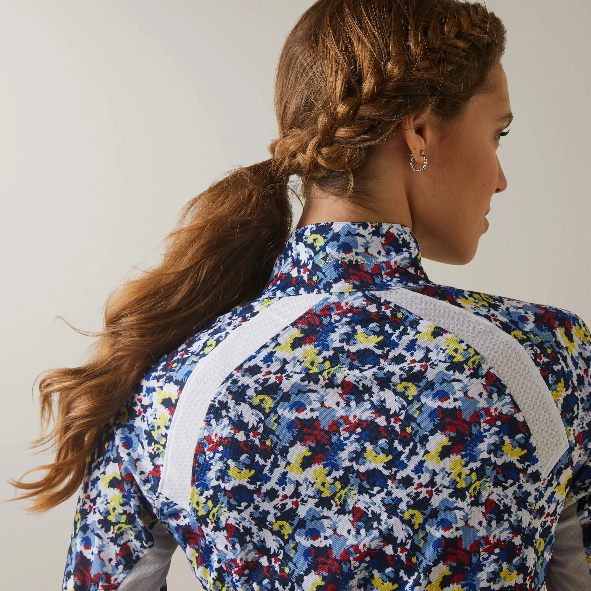 Ariat Sunstopper 2.0 1/4 Zip Ladies  Blue Cameo Floral