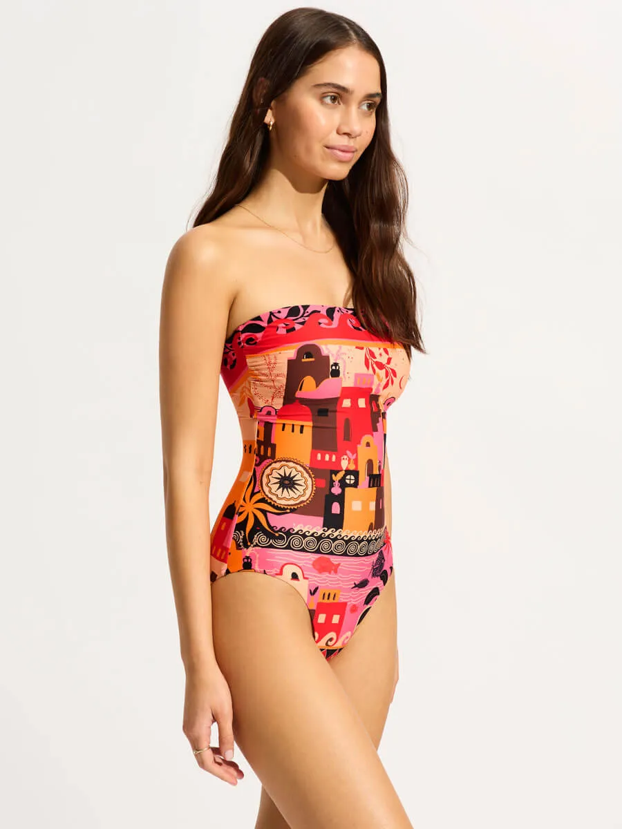 Atlantis Bandeau One Piece in Paradise Pink
