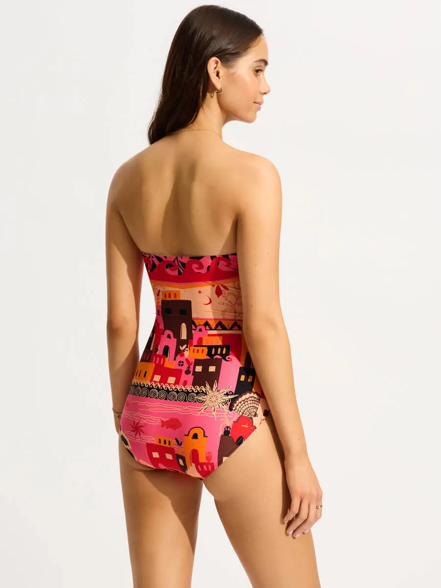 Atlantis Bandeau One Piece in Paradise Pink