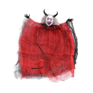ATORSE® Hanging Witch Ornament Sturdy Scary Props for Lawn Courtyard Party Red