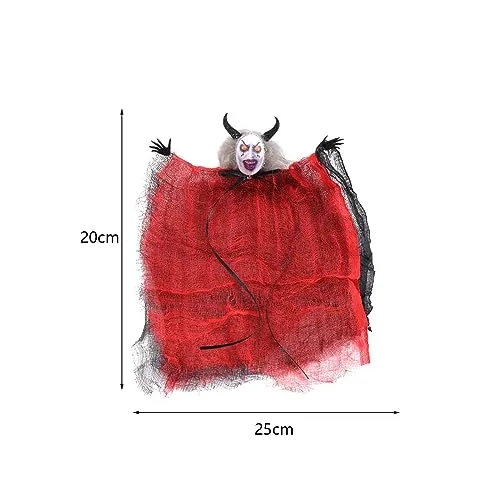 ATORSE® Hanging Witch Ornament Sturdy Scary Props for Lawn Courtyard Party Red