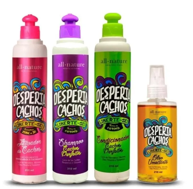 Awakens Curls Desperta Cachos Curly Wavy Treatment Kit 4 Produts - All Nature
