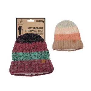 Bartleby Ladies Sherpa Lined Waterproof Striped Hat
