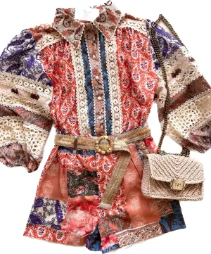 BE6200 Rust Paisley Patch Work Set