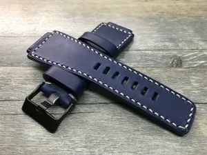Bell & Ross Watch Straps, Watch Bands and Leather Watch Straps - Ocean Blue and White Stitching