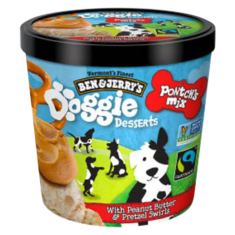 Ben & Jerry's, Pontch's Mix Peanut Butter & Pretzel Swirl Doggie Desserts, 4oz. (12 count)