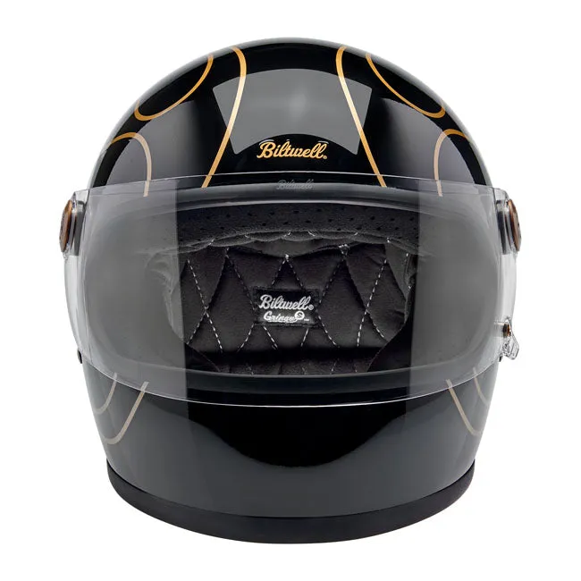 BILTWELL GRINGO S HELMET GLOSS BLACK FLAMES