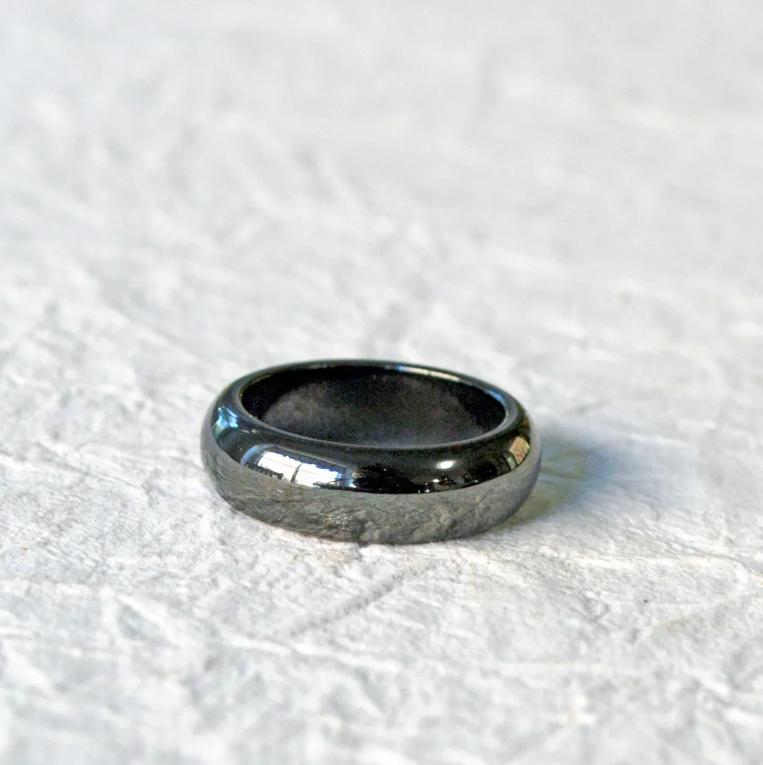Black Hematite Magnetic Ring for Pain