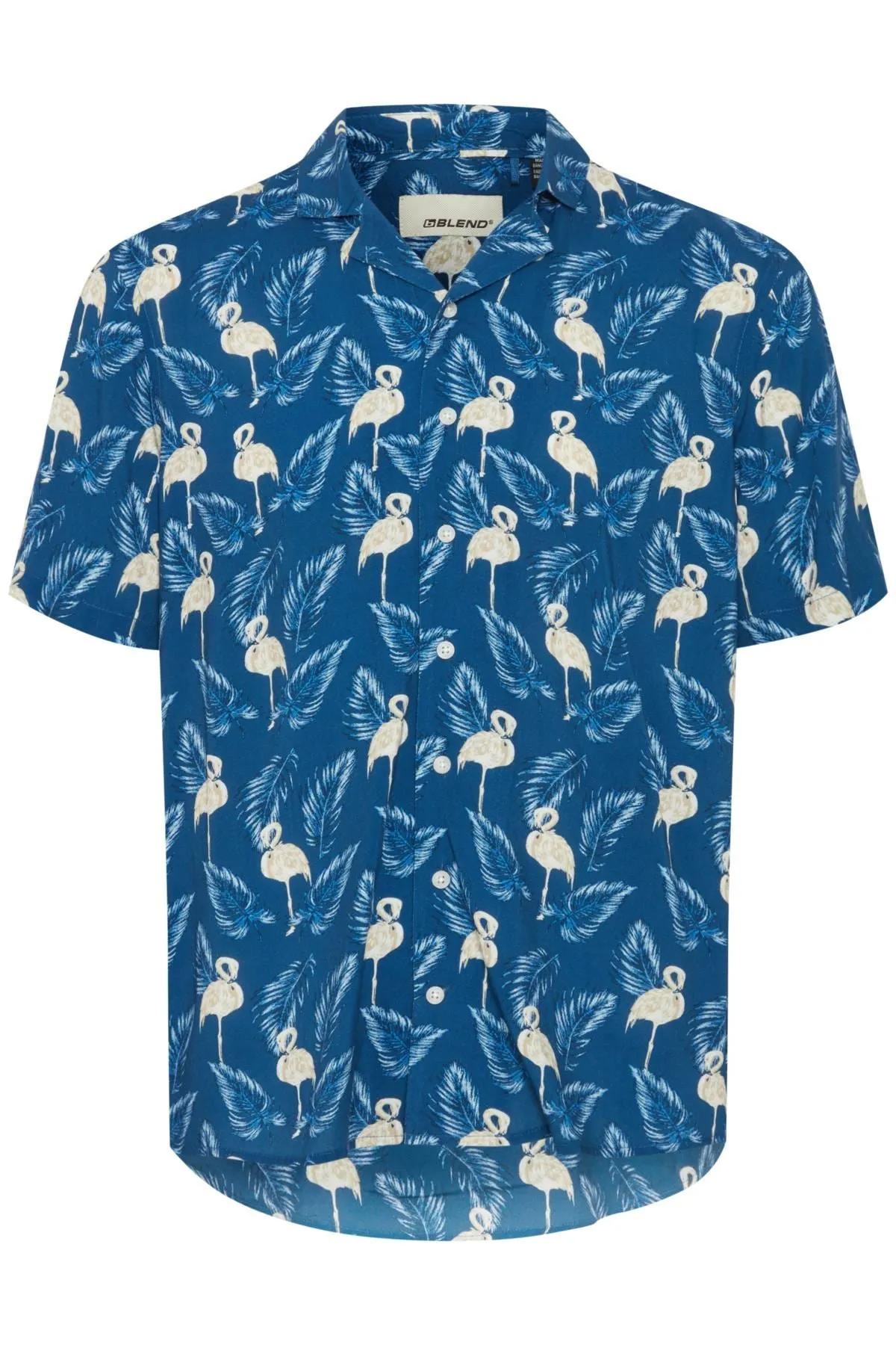Blend Printed Short Sleeve Shirt for Men's (20717503) Navy Peony, 2XL-6XL