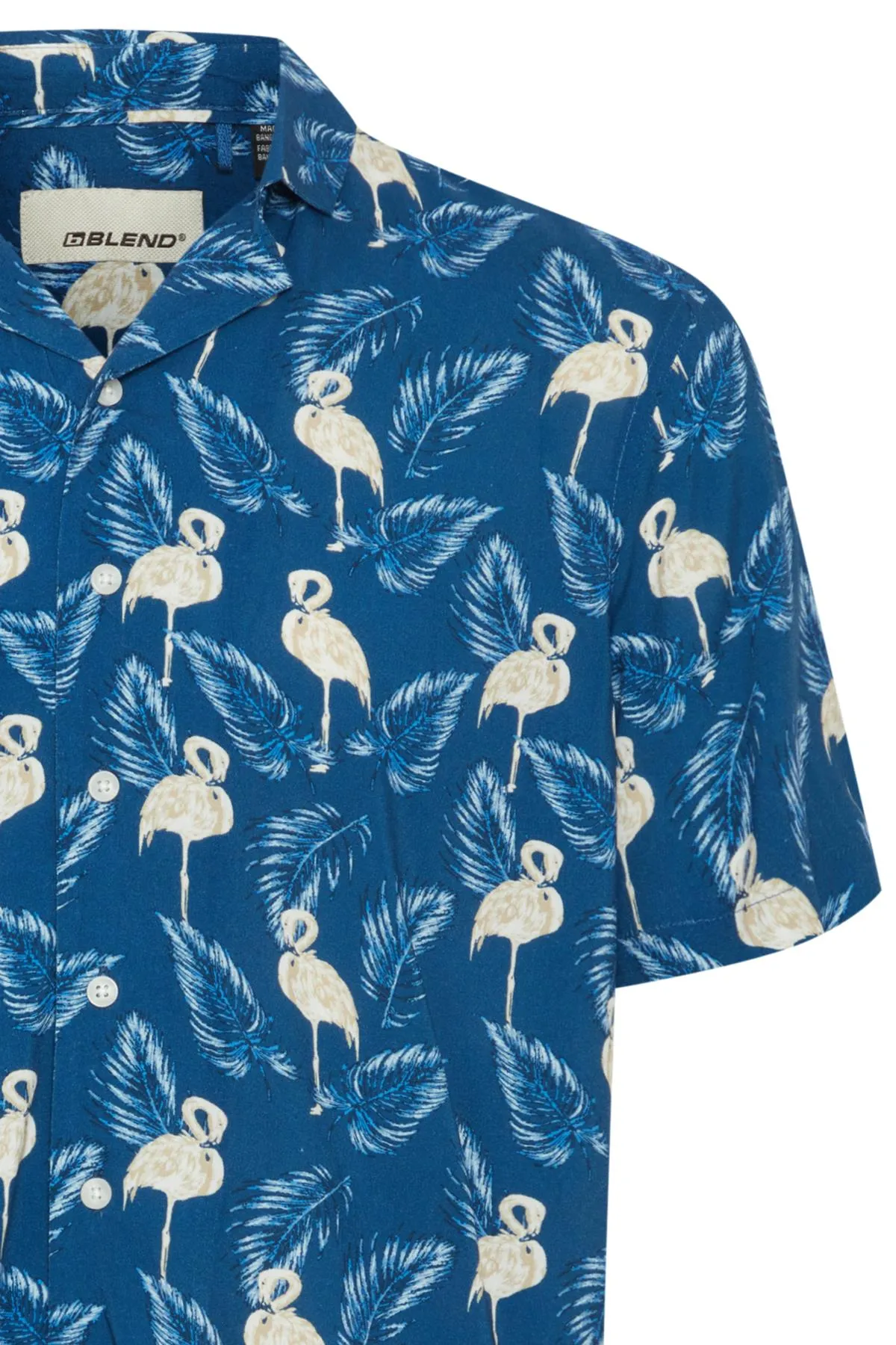 Blend Printed Short Sleeve Shirt for Men's (20717503) Navy Peony, 2XL-6XL