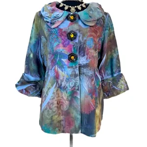 B.L.E.U. ~ Women’s lightweight 3/4 sleeve cruelty-free suede-like jacket size MP