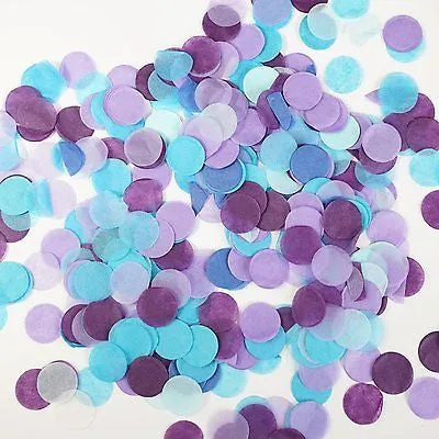 Blue Purple Turquoise Teal Aqua Paper Circle Confetti Party Decoration Frozen