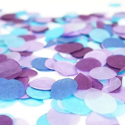 Blue Purple Turquoise Teal Aqua Paper Circle Confetti Party Decoration Frozen