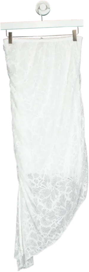 Boohoo White Lace Asymmetric Dress UK 12