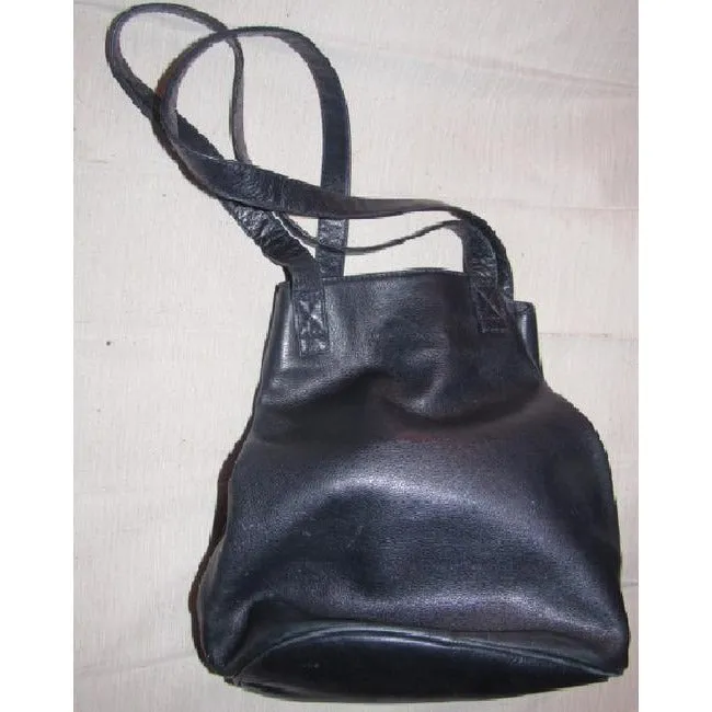 Bottega Veneta Vintage Pursesdesigner Purses Textured Navy Blue Leather Satchel