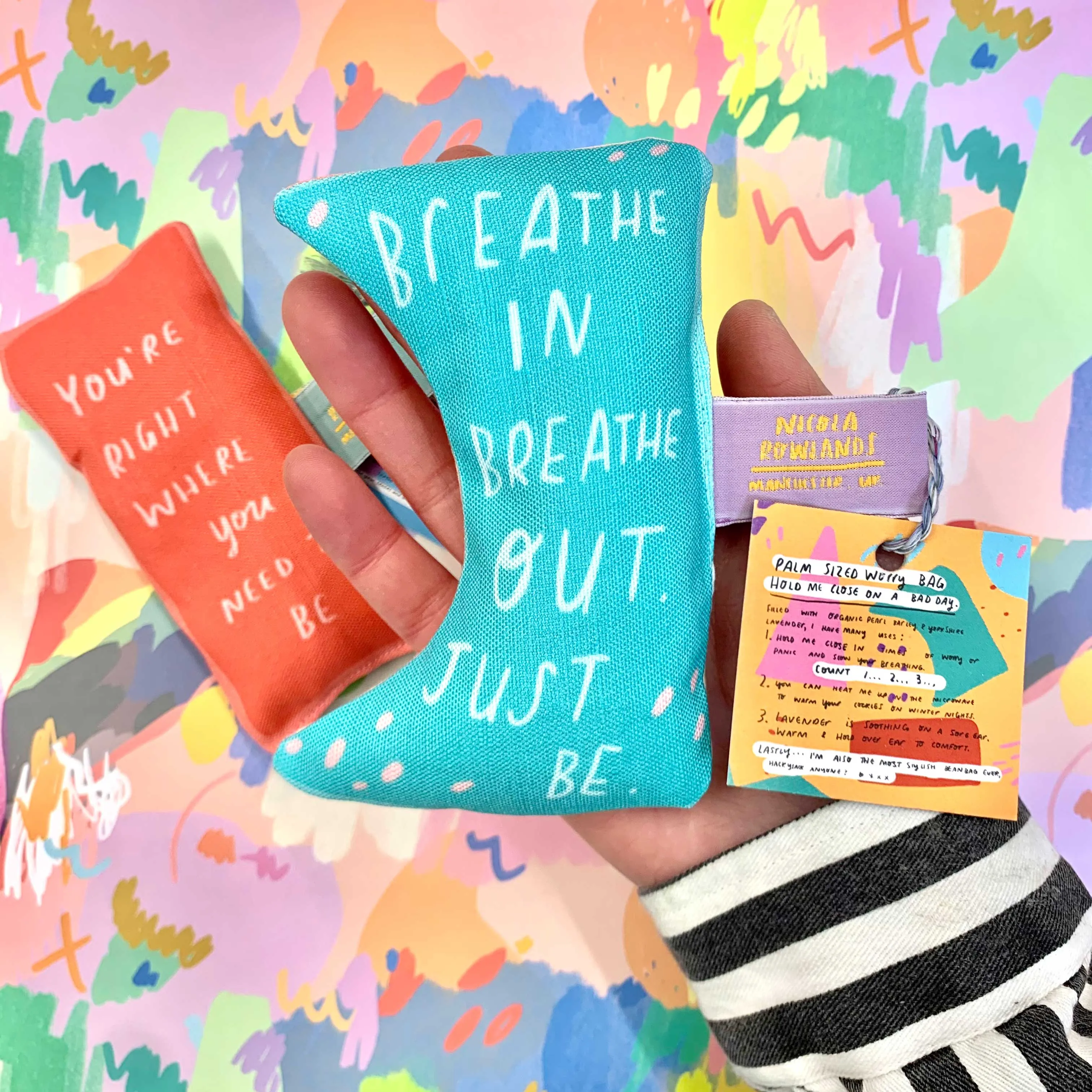 Breathe In & Out Sensory palm bag by Nicola Rowlands