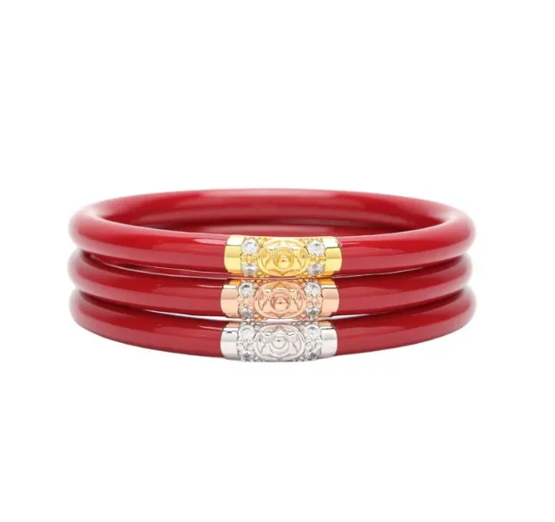 BuDhaGirl Three Kings Bangles Medium- Red