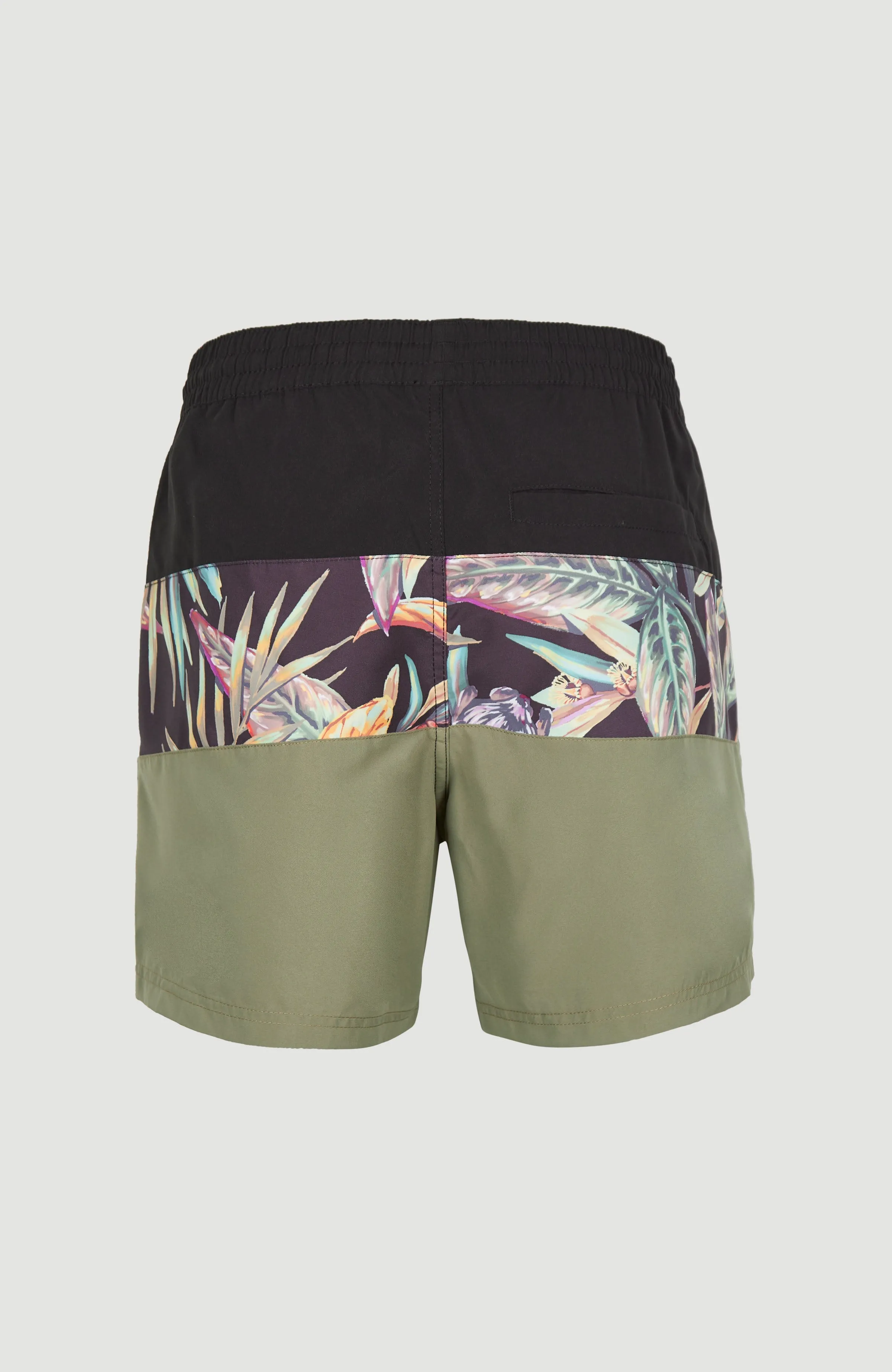 Cali Block 15'' Badehose | Black Tropical Flower