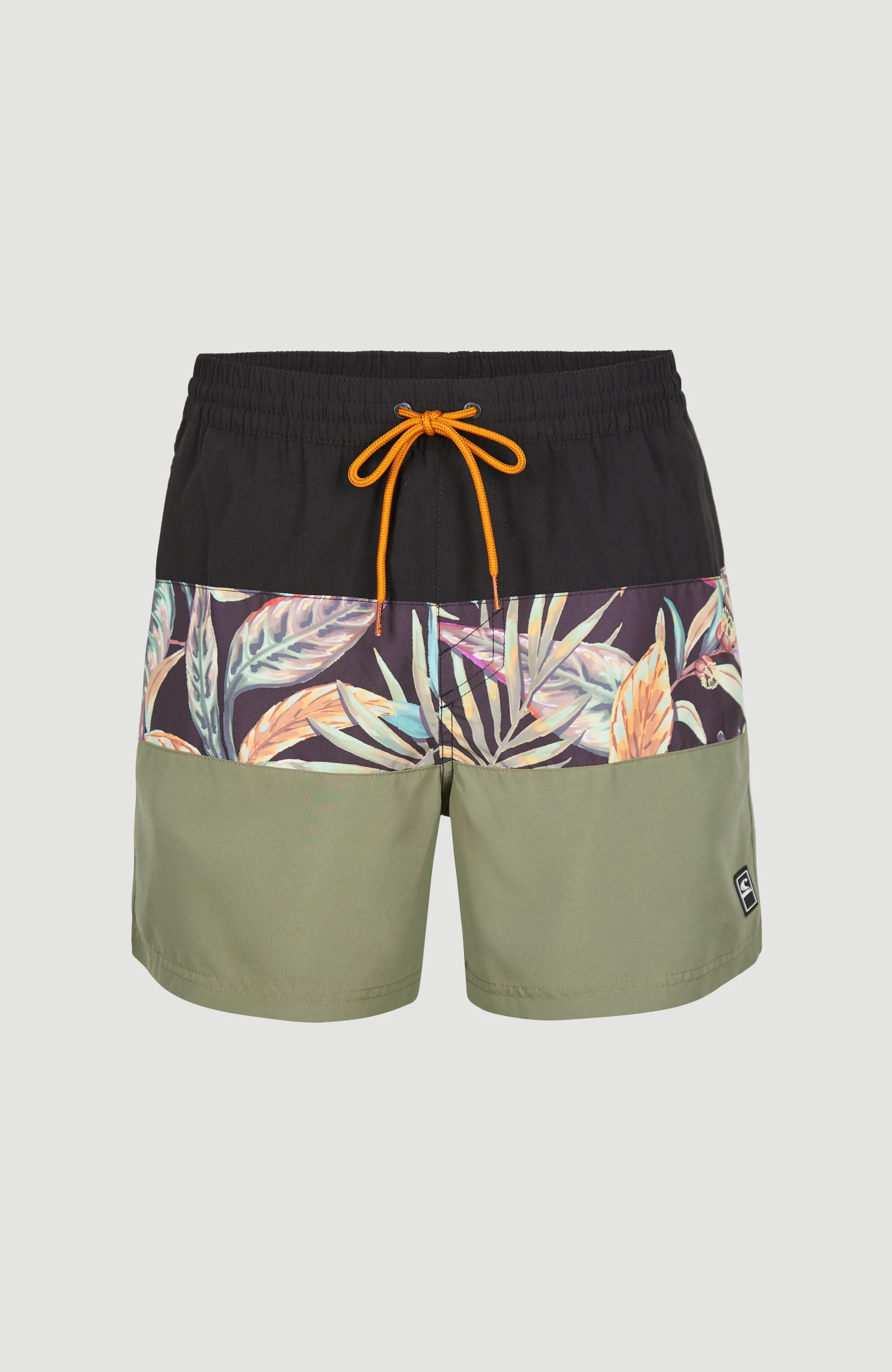 Cali Block 15'' Badehose | Black Tropical Flower